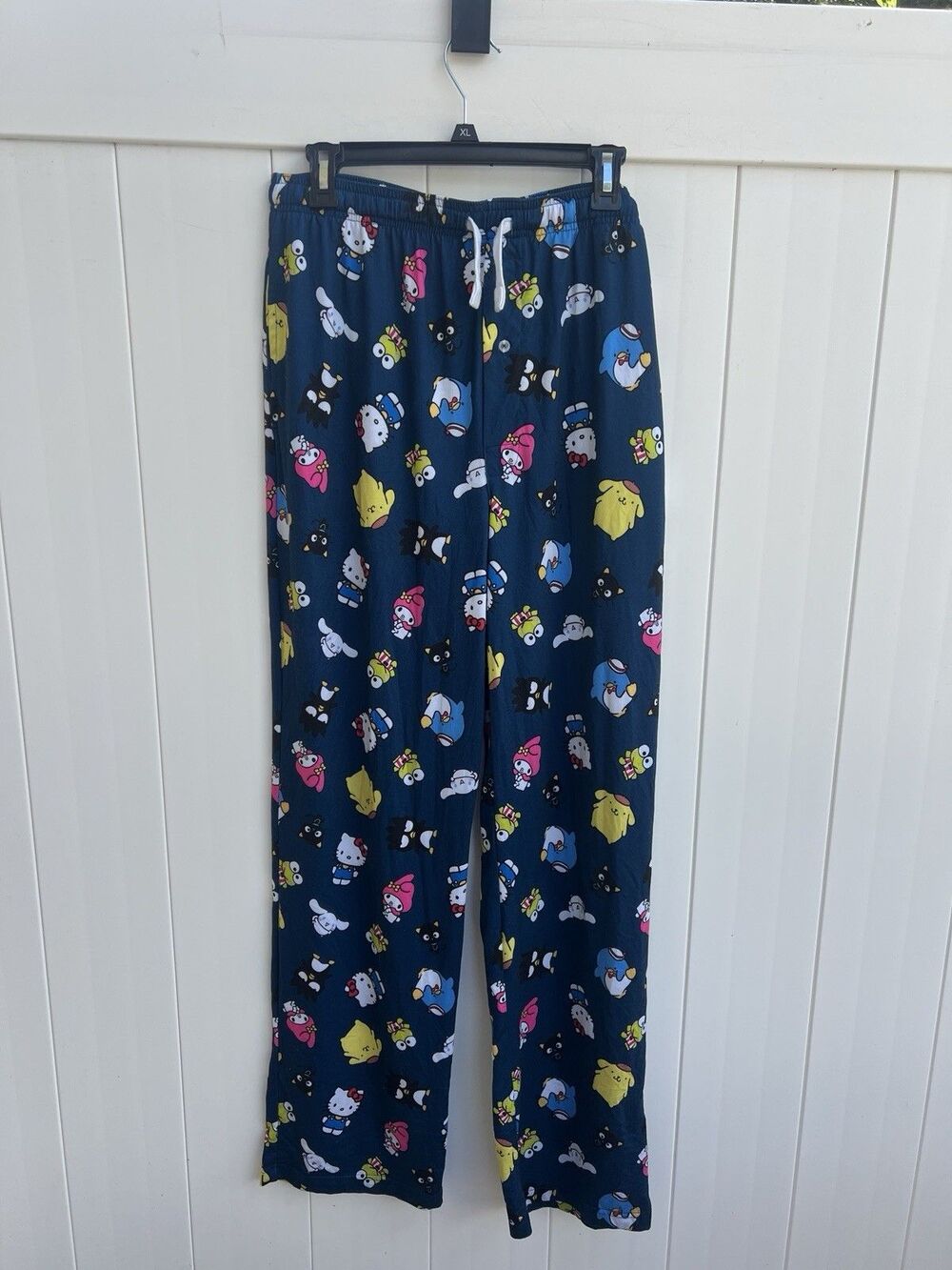 Hello Kitty adult Fleece Sleep Pants Drawstring XL Blue